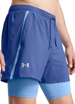Мужские спортивные шорты с лосинами 2 в 1 under armour для тренировок спорта зала nike pro йоги бега беговые adidas компрессионные лосины gymshark