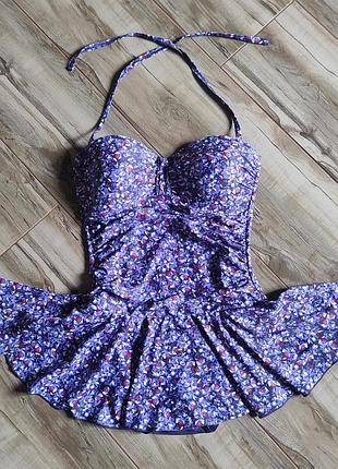 Стильный купальник-платье (танкини) в цветочный принт debenhams, размер m (uk 12 / euro 40)