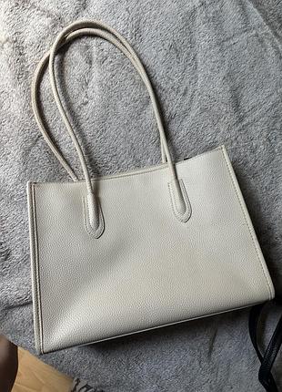Сумка жіноча, бежевого кольору 👜 екошкіра, вмістка