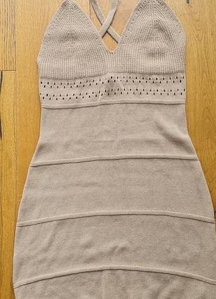 Вязаное коттоновое платье-сарафан h&amp;m