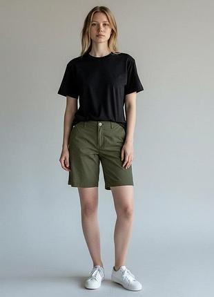 Жіночі шорти iber premium collection хакі, бавовняні, made in italy,46