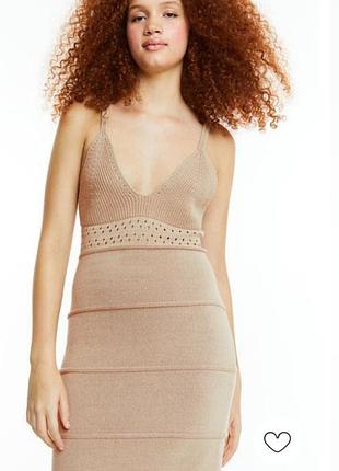 Вязаное коттоновое платье-сарафан h&amp;m