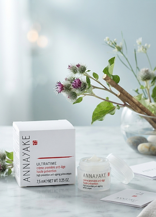 Annayake ultratime high prevention anti-ageing prime cream - крем для профилактики возрастных изменений с экстрактом японского лопуха, миниатюра, 7,5 мл;