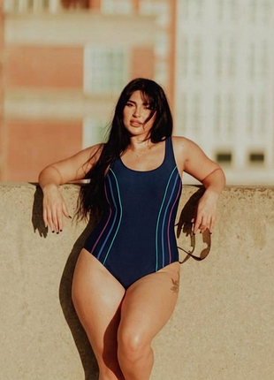 Суцільний купальник matalan 🩱 синій спортивний купальник 👙  купальник великого розміру батал