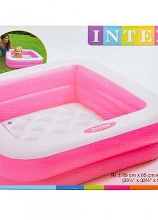Дитячий басейн intex 85х85х23 см рожевий