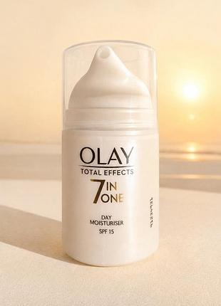 Olay total effects 7 in one day moisturiser spf 15 50 мл (37 мл) – денний антивіковий крем для обличчя, оригінал