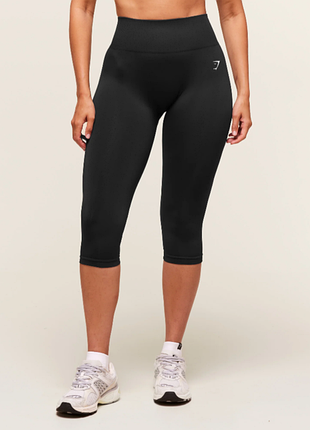 Укороченные леггинсы gymshark велосипедки женские капри спортивные