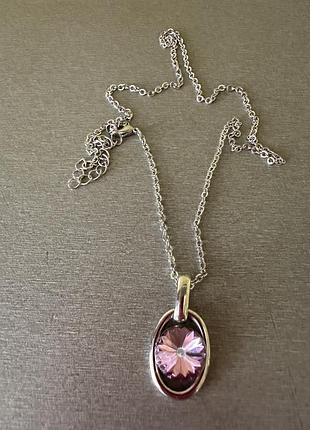 Підвіска з ланцюжком та кристалом swarovski.