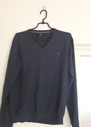 Gant
40/l/48
мужской хлопковый джемпер синего цвета с v - образным вырезом горловины
премиальный коттон

идеальное состояние