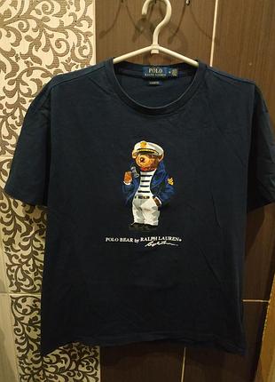 Мужская футболка  ralph lauren polo bear captain blue м
originals