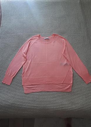 Тоненький джемпер zara knit размер l тепло розового цвета вискоза и акрил
