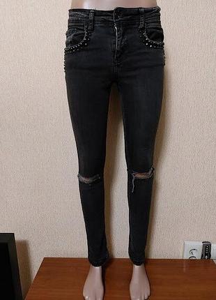 💜💜💜жіночі рвані сірі джинси, скіні, skinny dishe jeans milano💜💜💜