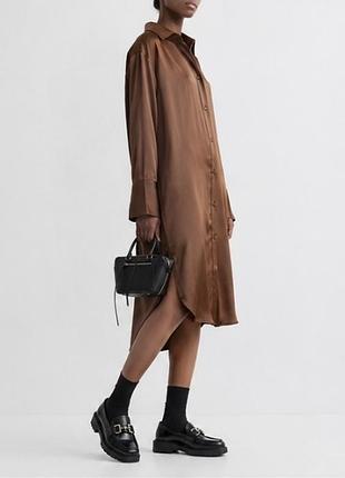 Стильное бежевое платье- рубашка бренда primark.