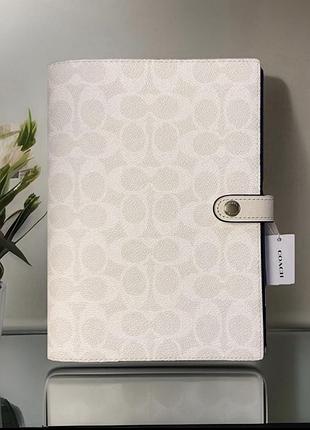 Coach notebook in signature canvas жіночий брендовий шкіряний записник блокнот коуч коач на подарунок дівчині дружині женский ежедневник оригинал