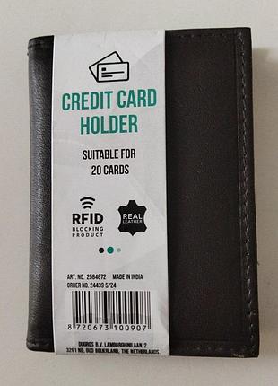Шкіряний картхолдер для платіжних карток rfid blocking