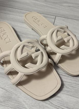 Оригінал! гумові шльопанці gucci palma interlocking g (ідеальний стан)