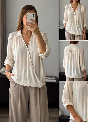 🤍 елегантна блуза canda | колір ivory | plus size