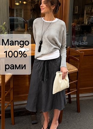 Юбка миди mango из 100% рами, м-л