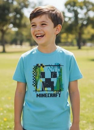 Блакитна футболка minecraft next на хлопчика 11 років