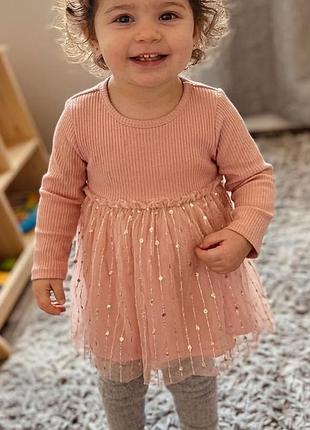 Дитяча сукня sinsay baby, пудрово-рожева, з фатиновою спідницею