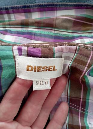 Брендовая рубашка в клетку diesel (size xl)