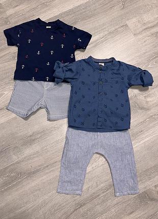 Пакет летней одежды h&m для мальчика 6-9мес