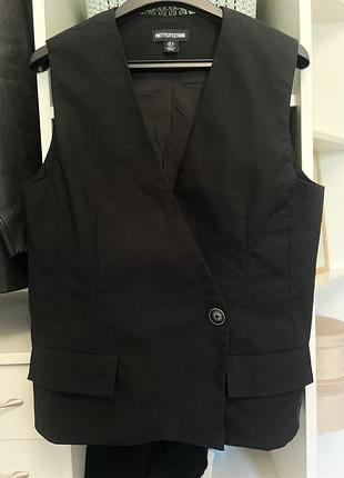 Жилетка асиметричного крою з льону & бавовни (zara, mango, h&m)