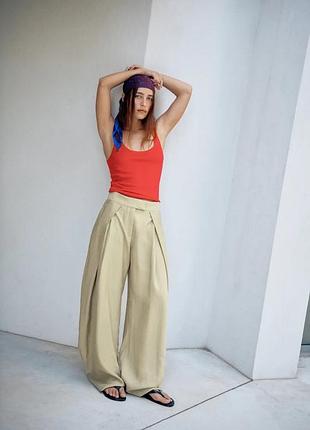 Широкие брюки zw collection с защипами