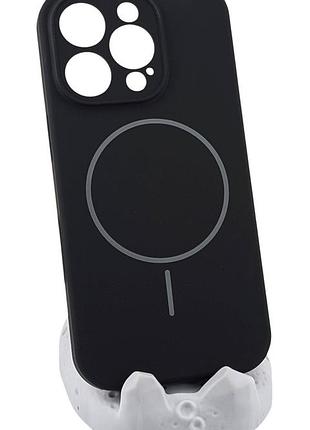 Чехол silicone case magnetic для apple iphone 16 pro бампер с микрофиброй черный
