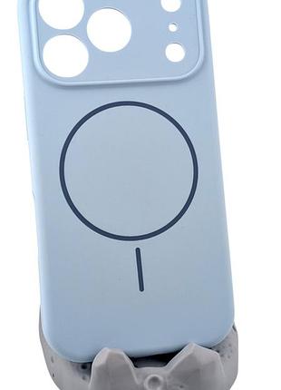Чохол silicone case magnetic для apple iphone 17 pro бампер із мікрофіброю блакитний