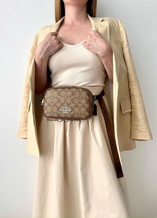 Coach pace belt bag жіноча брендова шкіряна сумка бананка поясна оригінал сумочка коач коуч шкіра женская сумка поясная