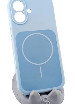Чохол silicone case magnetic для apple iphone 17 бампер із мікрофіброю блакитний