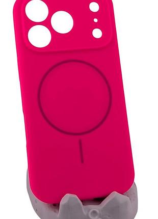 Чохол silicone case magnetic для apple iphone 17 pro бампер із мікрофіброю рожевий