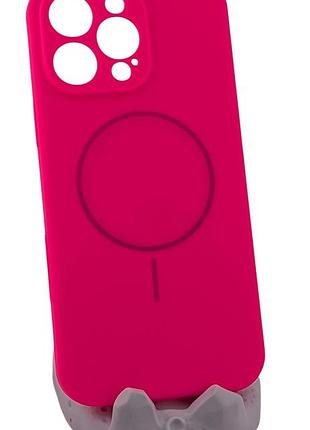 Чохол silicone case magnetic для apple iphone 16 pro max бампер із мікрофіброю рожевий