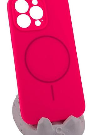 Чехол silicone case magnetic для apple iphone 13 pro бампер с микрофиброй розовый