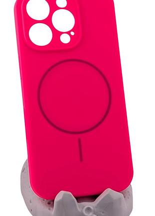Чохол silicone case magnetic для apple iphone 16 pro бампер із мікрофіброю рожевий