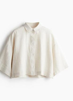 Лляна сорочка кроп h&m