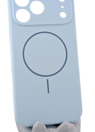 Чохол silicone case magnetic для apple iphone 17 pro max бампер із мікрофіброю блакитний