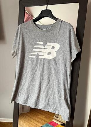 Жіноча сіра футболка new balance l – ідеальний стан, оригінальний спортивний стиль