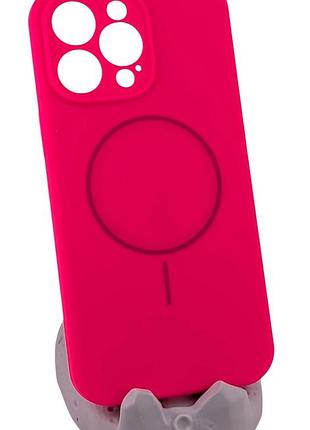 Чохол silicone case magnetic для apple iphone 14 pro max бампер із мікрофіброю рожевий