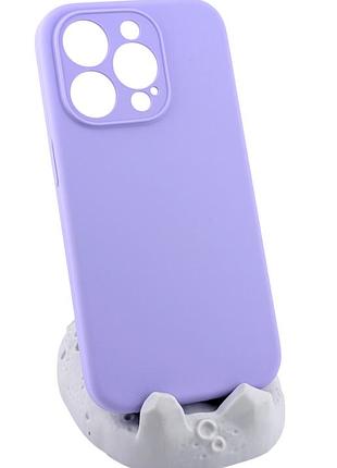 Чехол silicone case box для apple iphone 15 pro бампер soft touch с микрофиброй лиловый (без лого)