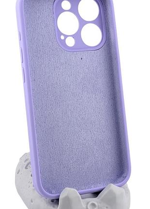 Чехол silicone case box для apple iphone 15 pro бампер soft touch с микрофиброй лиловый (без лого) 2