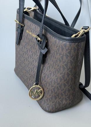 Сумка жіноча michael kors шоколадного кольору шкіряна містка