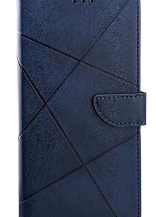 Чохол книжка business leather claps для xiaomi redmi note 14 pro 4g на магніті з підставкою синій