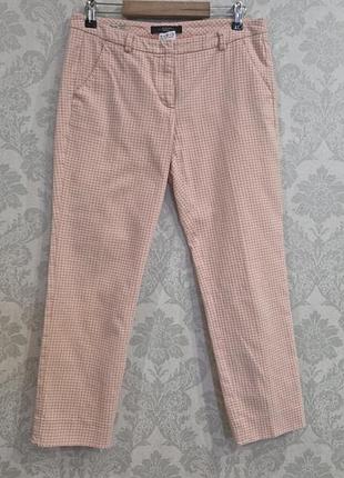 Укорочені преміум-брюки в мікроклітинку weekend maxmara slim cigarette / штани 7/8