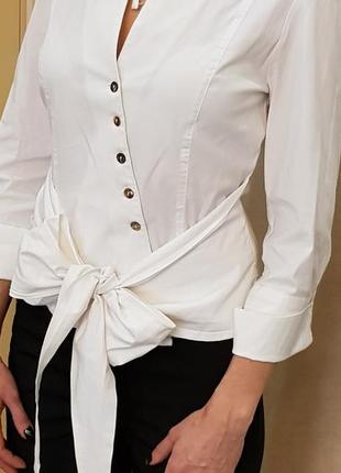 Белая дизайнерская блузка рубашка-трансформер sarah pacini (сара пачино)10 фото