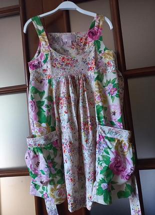 Яркое невесомое винтажное платье the garden collection by h&amp;m 100%органический хлопок