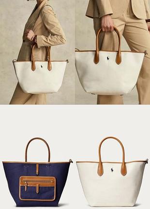 Елегантна та функціональна двостороння сумка-тоут  polo ralph lauren bellport, оригінал