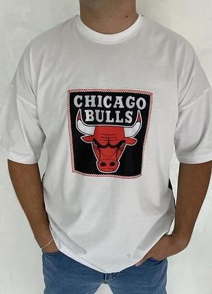 Стильна футболка chicago bulls jordan / чоловіча оверсайз футболка чикаго буллс