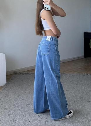 Блакитні джинси baggy широкі сині джинси